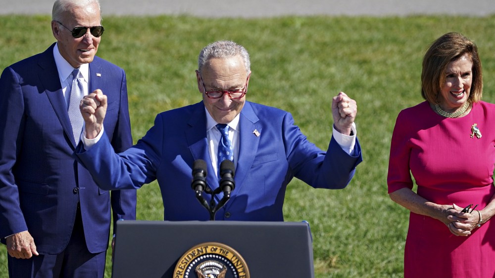 Image: Joe Biden, Chuck Schumer and Nancy Pelosi