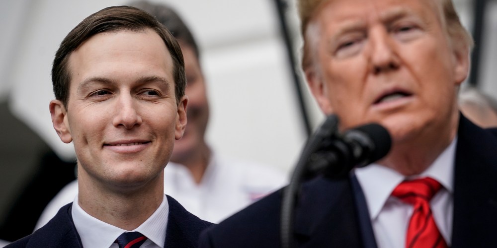 Image: Senior Advisor Jared Kushner looks on as President Donald Trump speaks.