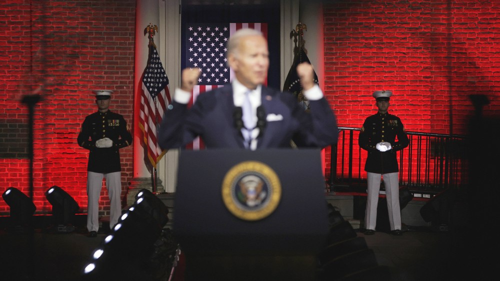 President Biden During Primetime Speech Outside Philadelphia's Independence National Historical Park