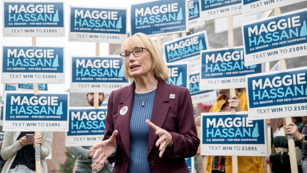 Senator Maggie Hassan Casts Here Vote On New Hampshire Primary Election Day