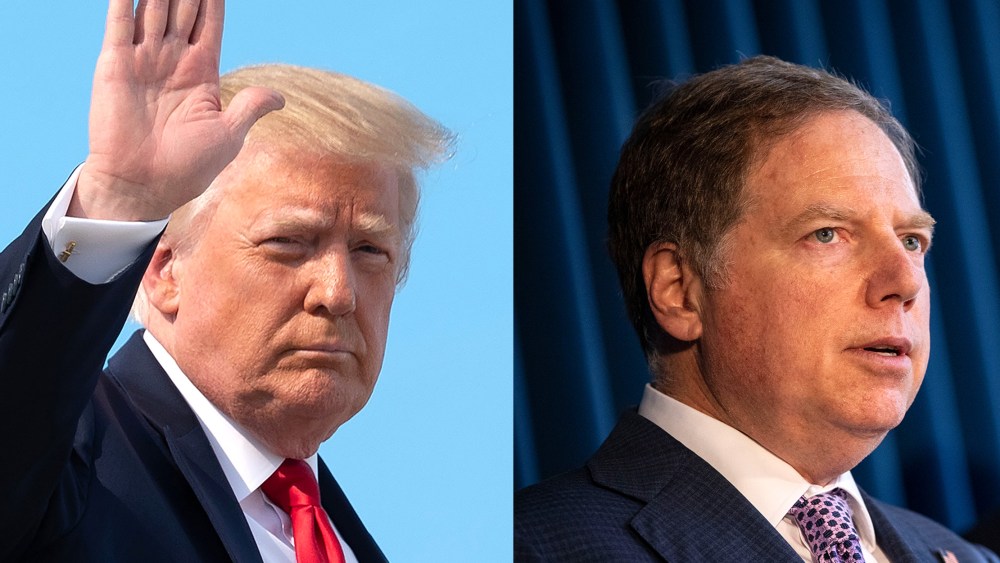 Photo diptych: Donald Trump and Geoffrey S. Berman