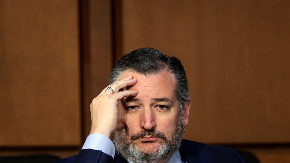 Image: Sen. Ted Cruz, R-Texas, at a Senate Judiciary Committee hearing in Washington on April 4, 2022.
