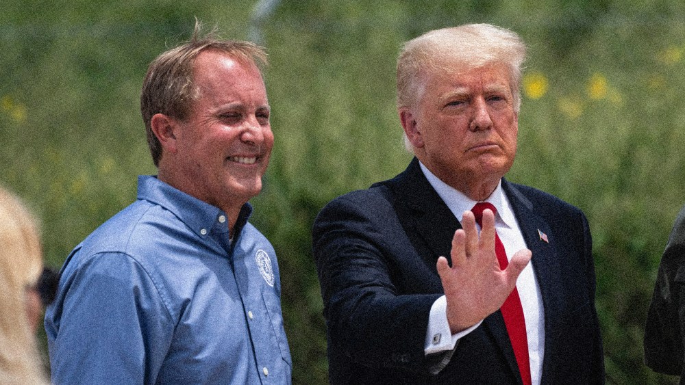 Image: Former President Donald Trump with Texas Attorney General Ken Paxton in Pharr, Texas, on June 30, 2021.