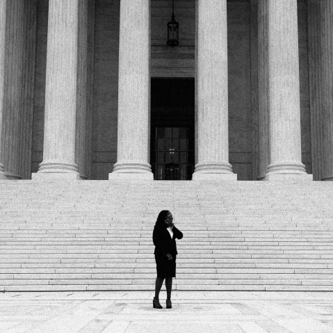 Image: Supreme Court Associate Justice Ketanji Brown Jackson outside of the Supreme Court in Washington on Sept. 30, 2022.
