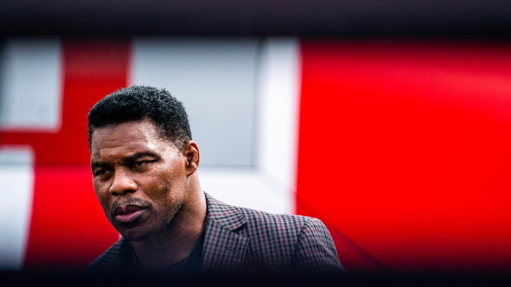 Image: Herschel Walker during his Unite Georgia Bus Stop rally.