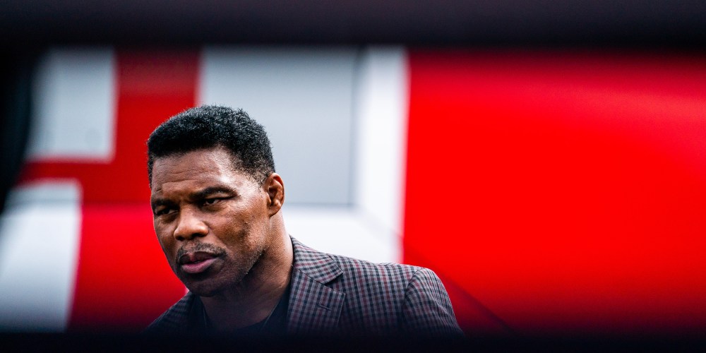 Image: Herschel Walker during his Unite Georgia Bus Stop rally.