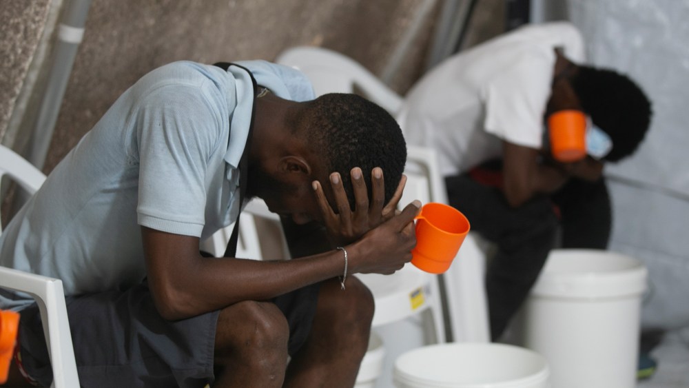 Image: Patients with cholera symptoms at a cholera clinic run by Doctors Without Borders in Port-au-Prince, Haiti.