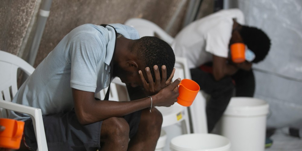 Image: Patients with cholera symptoms at a cholera clinic run by Doctors Without Borders in Port-au-Prince, Haiti.