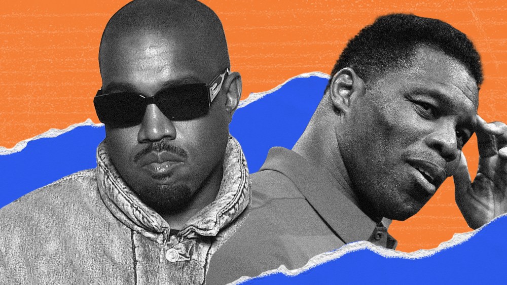 Photo illustration: Kanye West and Herschel Walker
