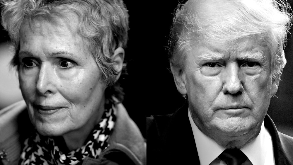 Photo diptych: E. Jean Carroll and Donald Trump