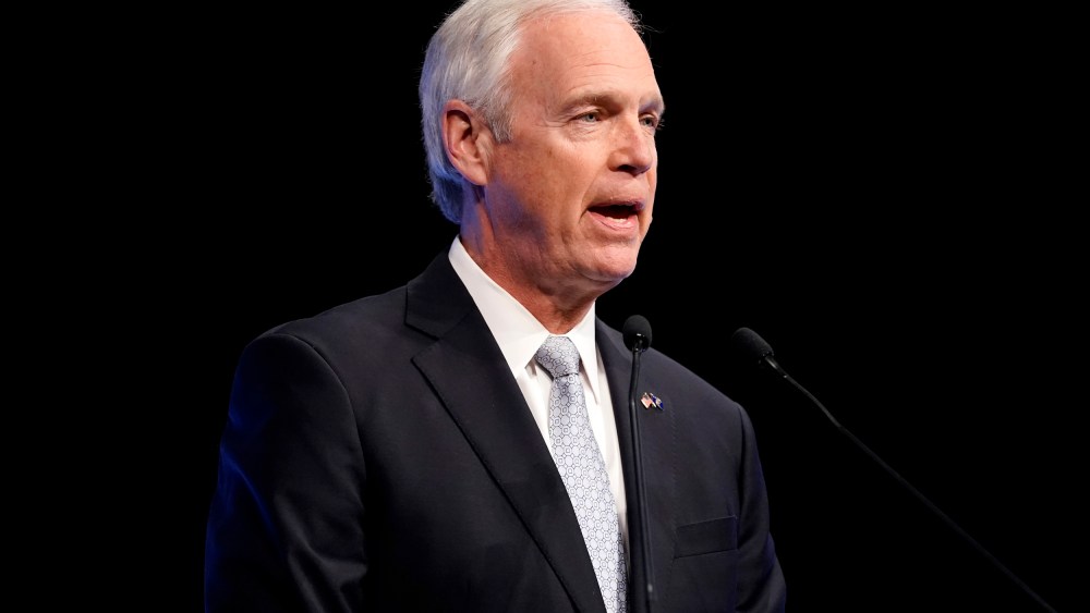 Image: Sen. Ron Johnson at a debate in Milwaukee on Oct. 13, 2022.