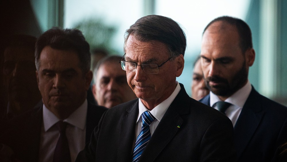 Image: Jair Bolsonaro speaks during a press conference at Alvorada Palace in Brasilia, Brazil.