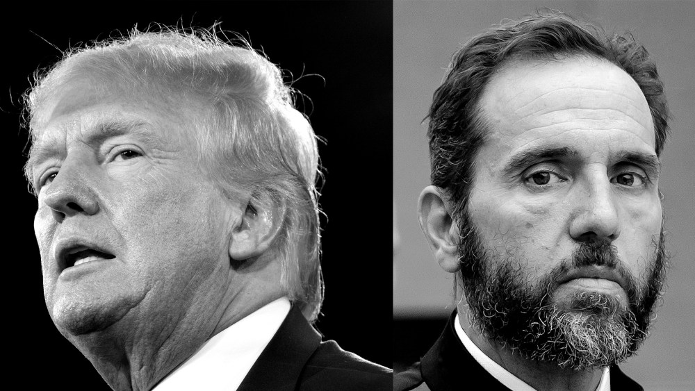 Photo diptych: Donald Trump and Jack Smith