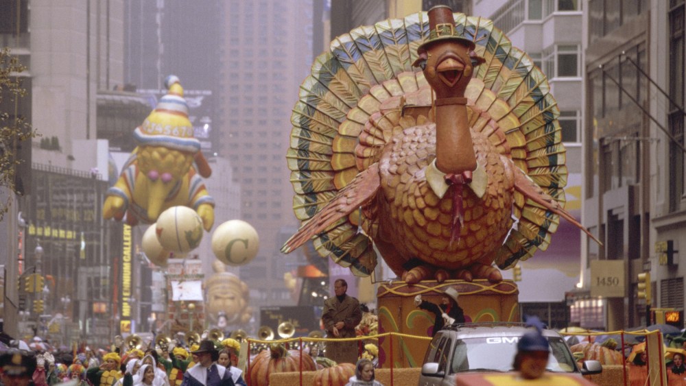 Image: The Turkey float during the 1999 Macy's Thanksgiving Day Parade.