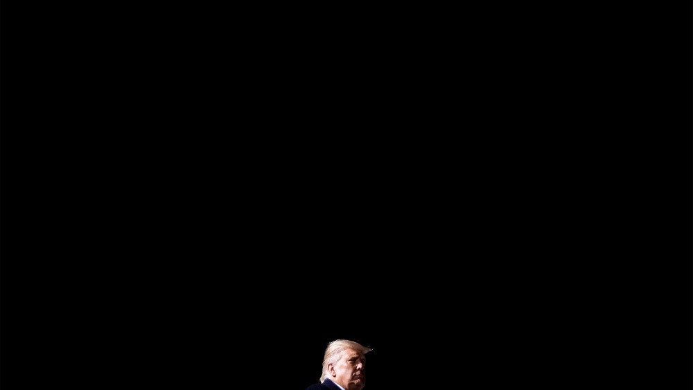Donald Trump after speaking at a "Great American Comeback" rally at Bemidji Regional Airport in Bemidji, Minn. on Sept. 18, 2020.
