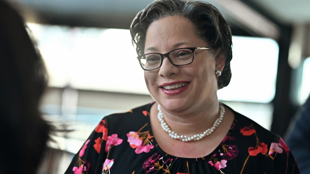 Virginia State Senator Jennifer McClellan at an event in Alexandria on May 2, 2022.