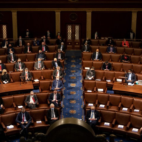 A joint session of Congress in the House Chamber in Washington, D.C.