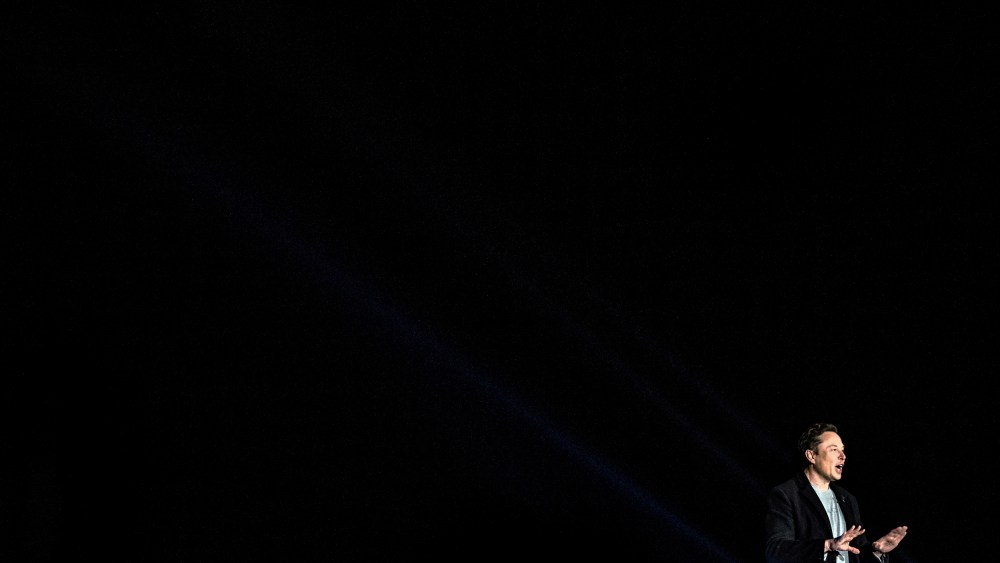 Elon Musk speaks during a press conference at SpaceX's Starbase facility near Boca Chica, Texas, on Feb. 10, 2022.