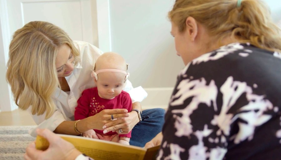 :Leslie Danford's daughter works with several therapists, including a deaf culture mentor, on early intervention for her condition.