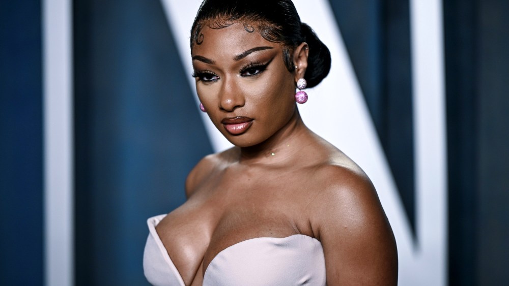 Image: Megan Thee Stallion at the Vanity Fair Oscar Party in Beverly Hills, Calif., on March 27, 2022.