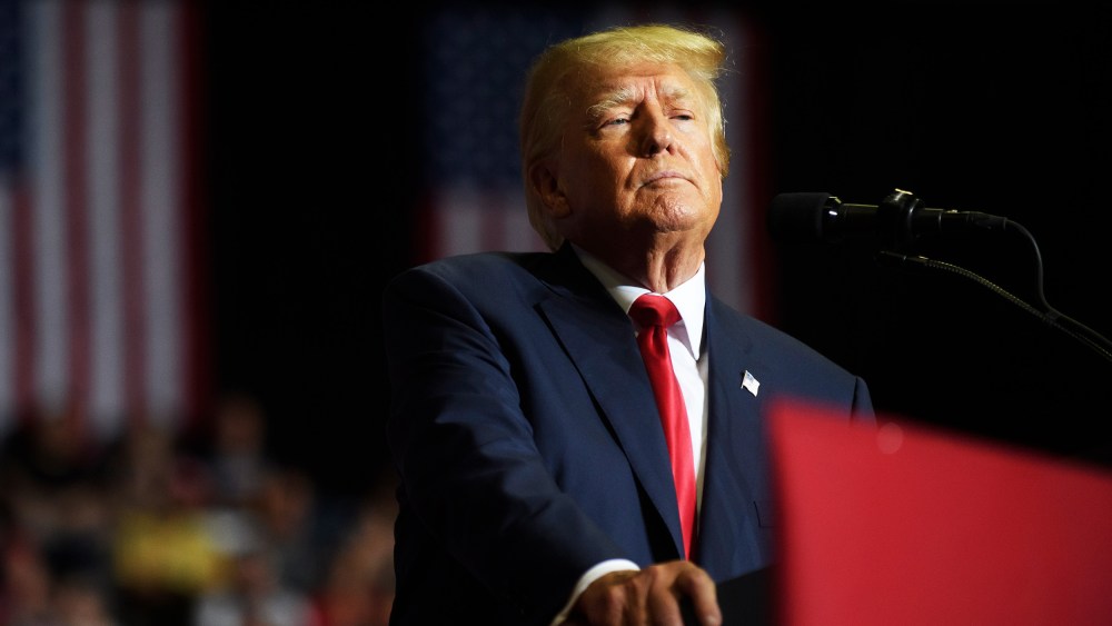 Image: Former President Donald Trump speaks at a Save America Rally in Youngstown, Ohio.