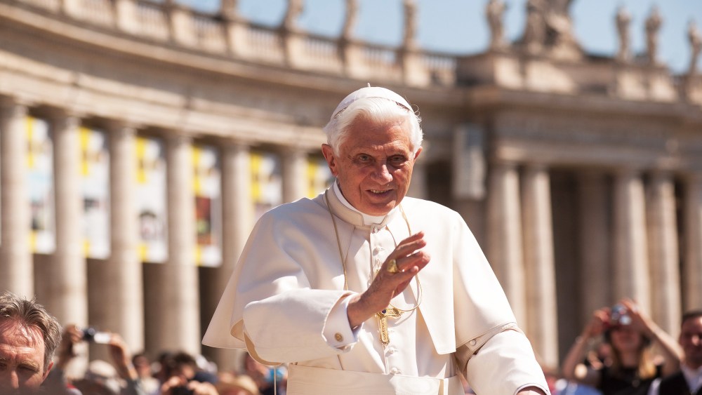 Image: Pope Benedict greets people during his weekly audience.