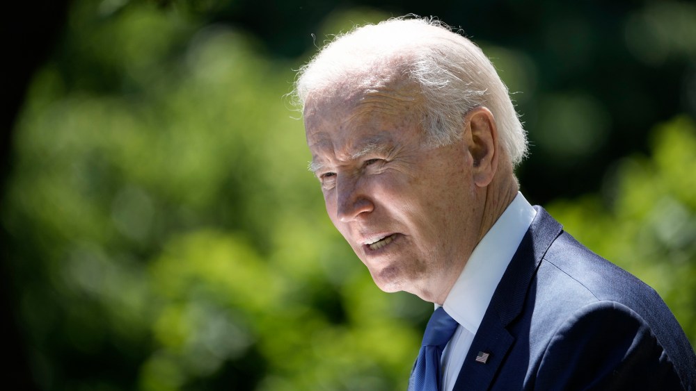 President Joe Biden in the Rose Garden of the White House May 9, 2022 in Washington, DC.