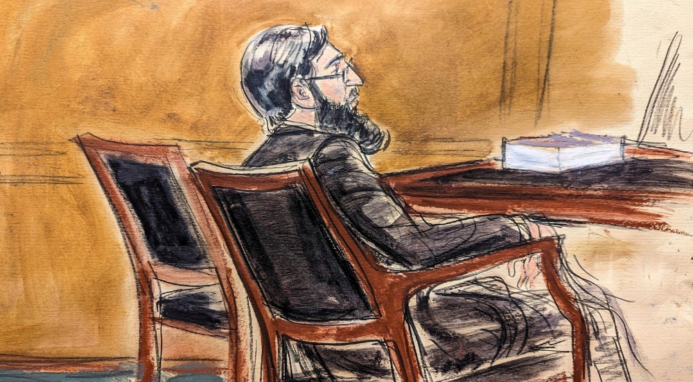 Image: Sayfullo Saipov sits in court during jury deliberations in federal court in New York on Jan. 26, 2023.