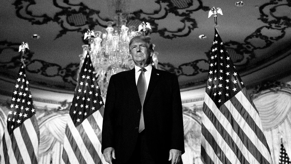 Image: Former President Donald Trump arrives at his Mar-a-Lago home to announce his 2024 presidential campaign in Palm Beach, Fla., on Nov. 15, 2022.