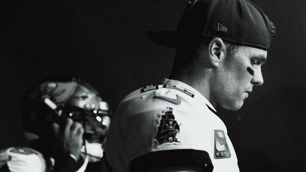 Tom Brady walks through the tunnel before a game between the Tampa Bay Buccaneers and the Dallas Cowboys in Tampa, Fla.