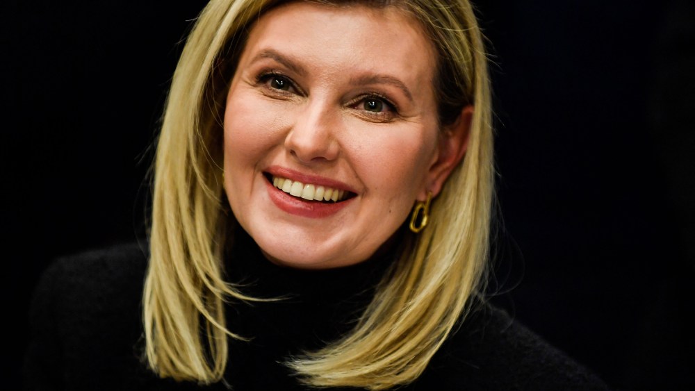 Ukraine's first lady Olena Zelenska visits a primary school in Paris on Dec. 13, 2022.