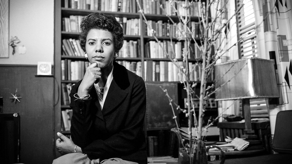 Writer and playwright Lorraine Hansberry in her apartment on Bleecker Street in April, 1959 in New York.