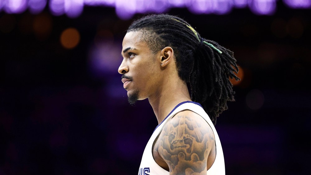 Ja Morant during a game in Philadelphia