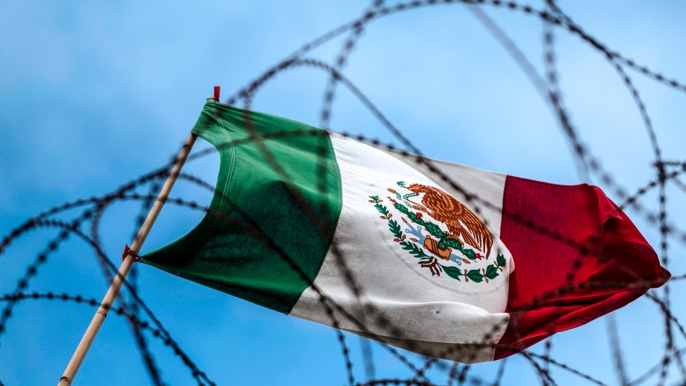 A Mexican flag at the U.S.-Mexico border in Playas de Tijuana, Baja California state, Mexico in 2020.