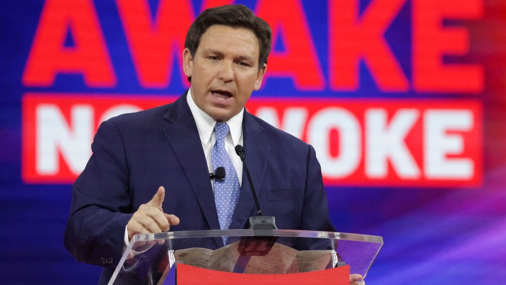 Florida Gov. Ron DeSantis speaks at the CPAC conference in Orlando on Feb. 24, 2022.