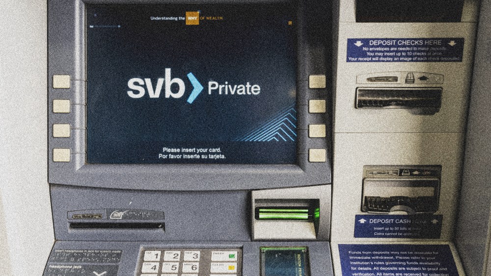 An automated teller machine (ATM) outside a Silicon Valley Bank branch in Santa Monica, Calif., on March 13, 2023.