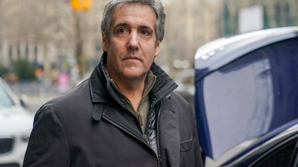 Michael Cohen leaves a lower Manhattan building after meeting with prosecutors March 10, 2023, in New York.