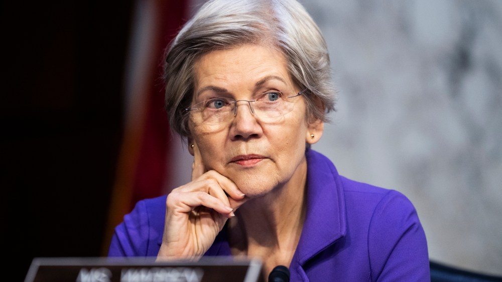 Sen. Elizabeth Warren attends a Senate hearing at the Capitol in Washington, D.C.