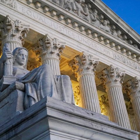 Detail shot of the Supreme Court

Light illuminates part of the Supreme Court building on Capitol Hill in Washington, Nov. 16, 2022. The Supreme Court will decide whether a disabled activist can file disability rights lawsuits against hotels she doesn't intend to visit.
