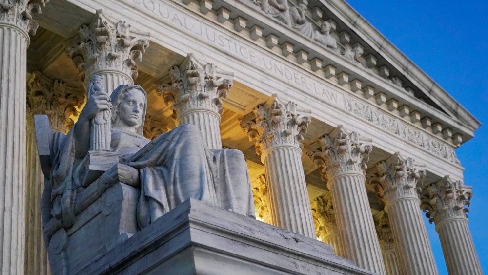 Detail shot of the Supreme Court

Light illuminates part of the Supreme Court building on Capitol Hill in Washington, Nov. 16, 2022. The Supreme Court will decide whether a disabled activist can file disability rights lawsuits against hotels she doesn't intend to visit.