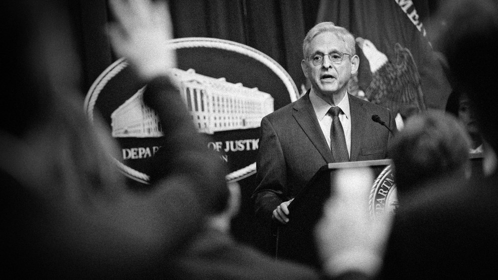 Attorney General Merrick Garland takes questions on March 7, 2023, at the Justice Department.