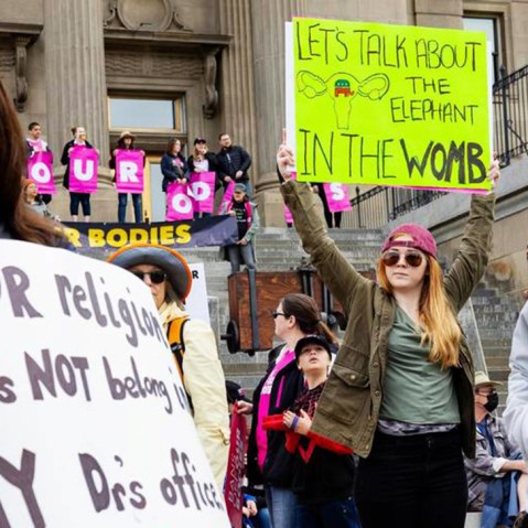A protest in Boise, Idaho, against the Supreme Court's Dobbs decision last year.