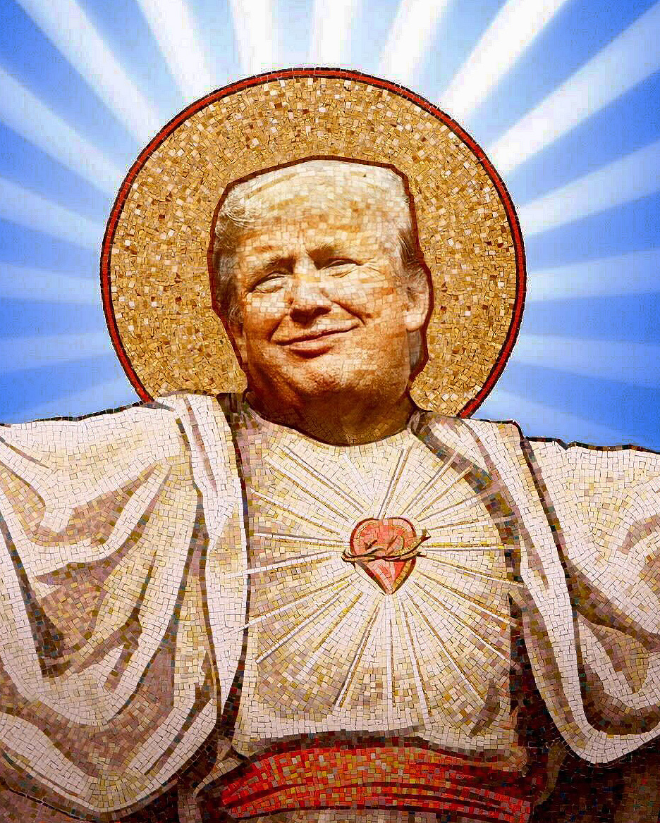 Mosaic of Donald Trump as Jesus.