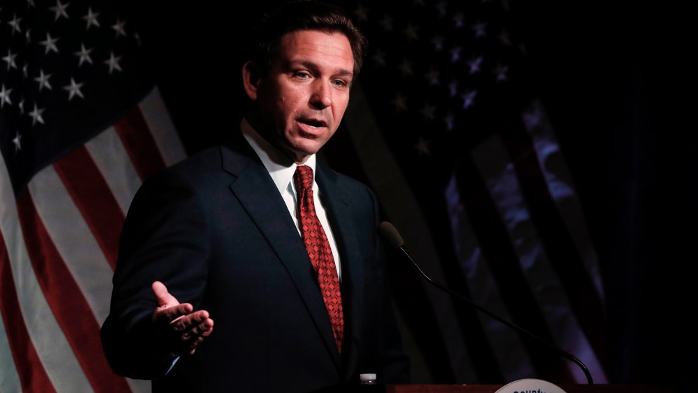 Florida Gov. Ron DeSantis in Midland, Mich., on April 6, 2023.