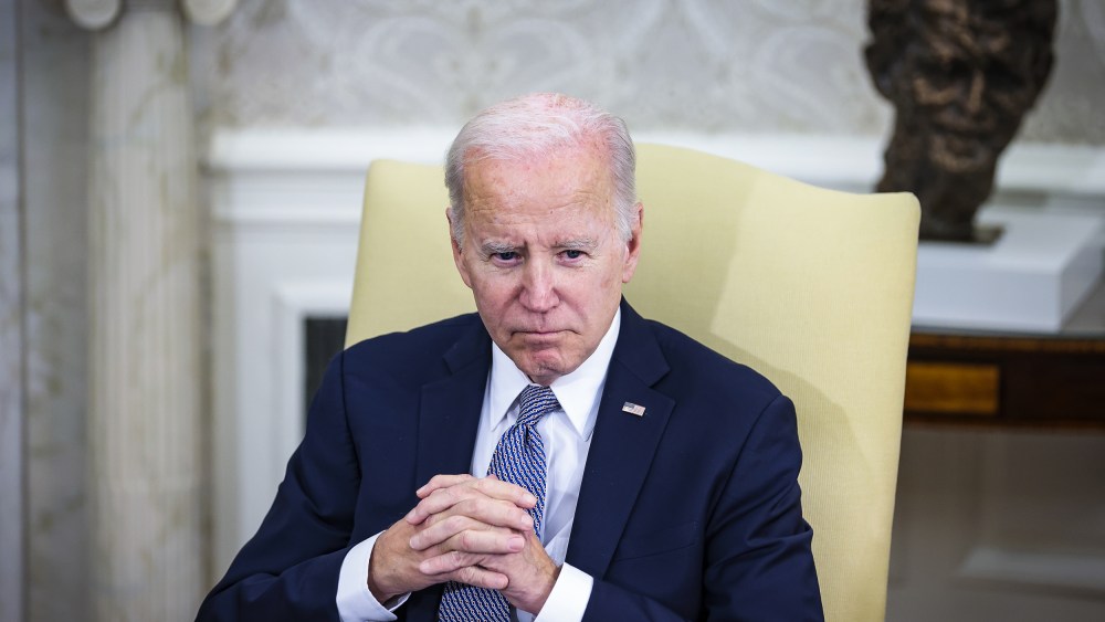 President Joe Biden in the Oval Office of the White House on April 20, 2023.