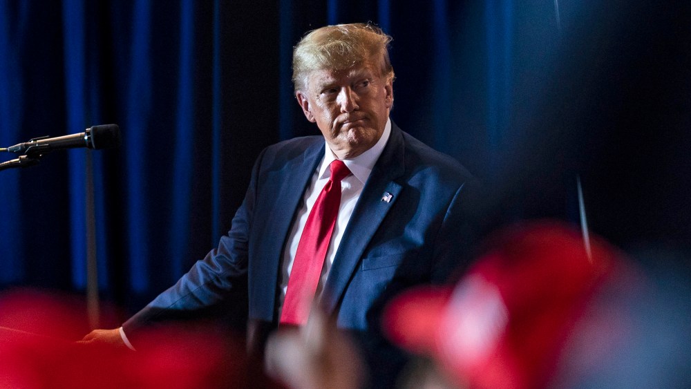Former President Donald Trump speaks in Manchester, N.H.
