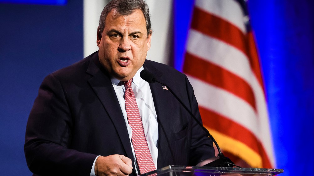Former Governor of New Jersey Chris Christie speaks at the Republican Jewish Coalition Annual Leadership Meeting in Las Vegas on Nov. 19, 2022.