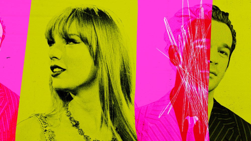 Photo illustration of Matty Healy and Taylor Swift
