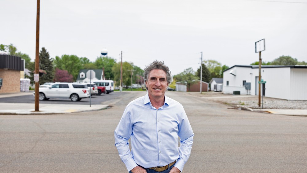 Gov. Doug Burgum in Arthur, N.D., on Wednesday, May 24, 2023.
