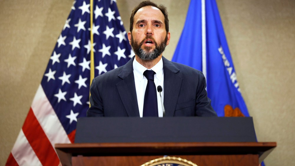 Jack Smith delivers remarks on a recently unsealed indictment against former President Donald Trump
